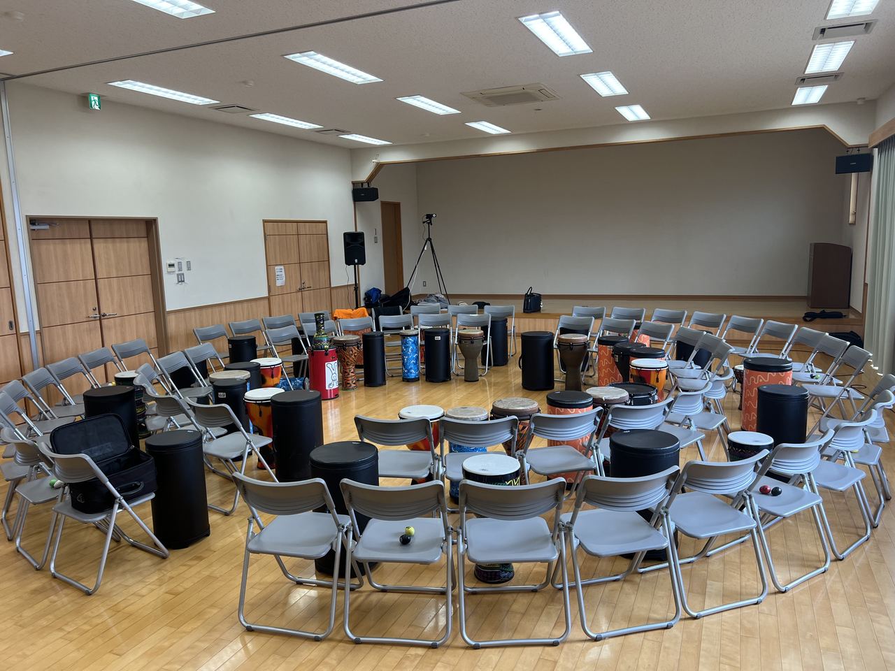 地域集会所での実施準備の様子